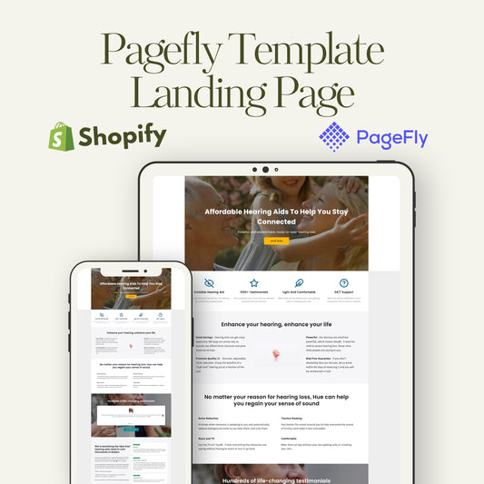 Hearing Aid Product landing Page in Pagefly