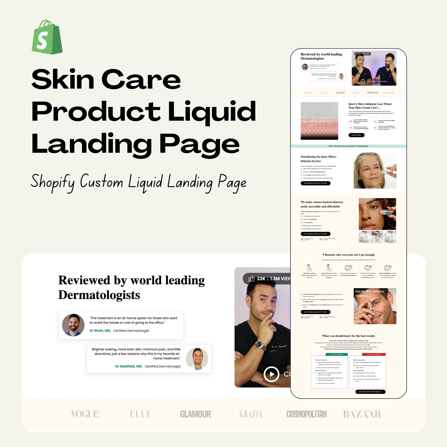 Skin Care Product Liquid Landing Page